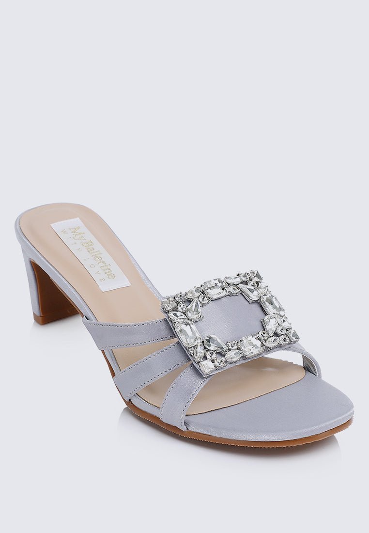 Kendra Comfy Heels In SilverShoes - myballerine