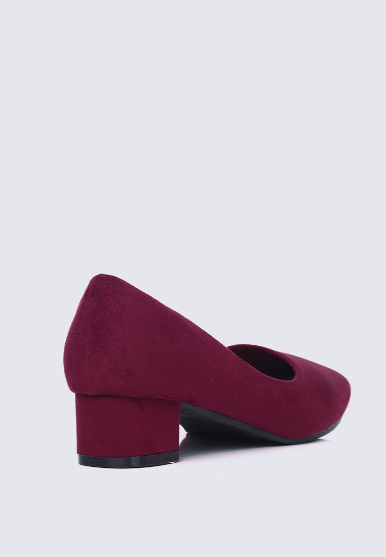Leah Comfy Pumps In MaroonShoes - myballerine