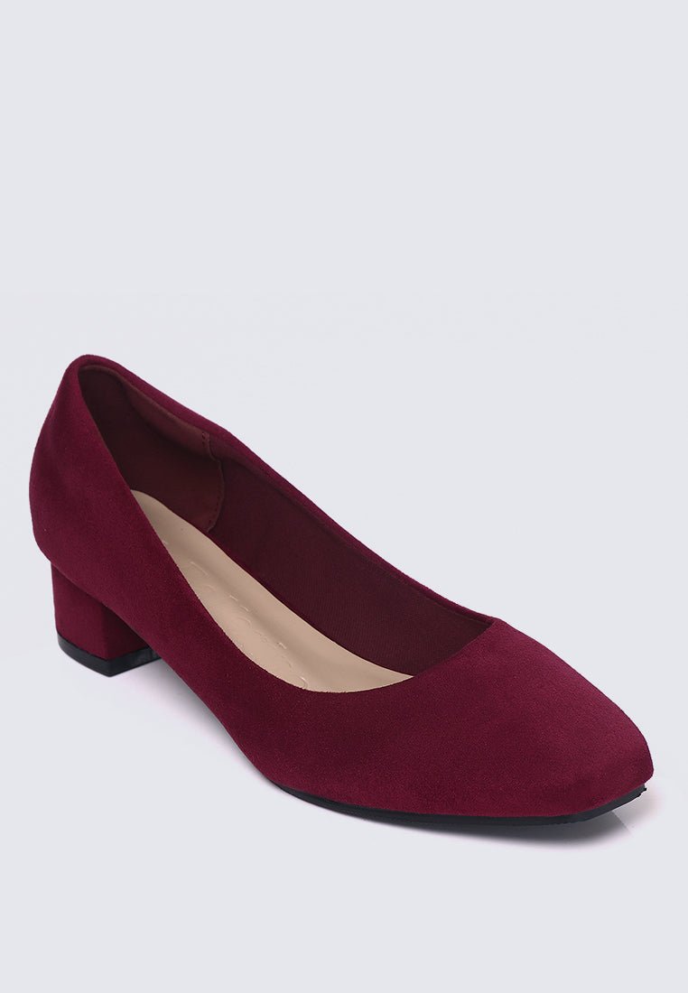 Leah Comfy Pumps In MaroonShoes - myballerine