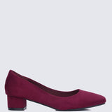 Leah Comfy Pumps In MaroonShoes - myballerine