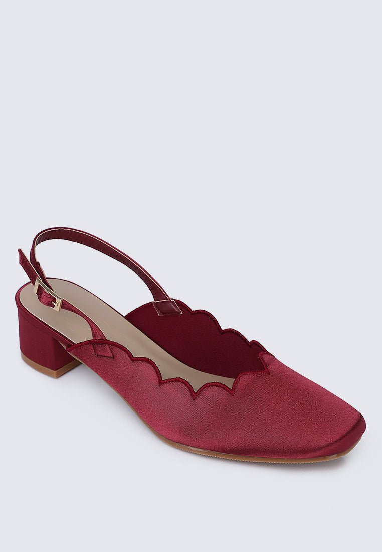Lizzy Comfy Heels In MaroonShoes - myballerine
