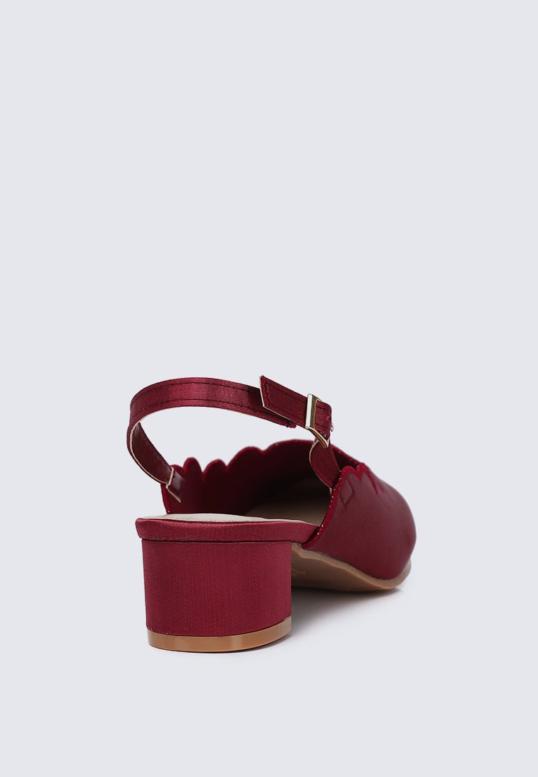 Lizzy Comfy Heels In MaroonShoes - myballerine