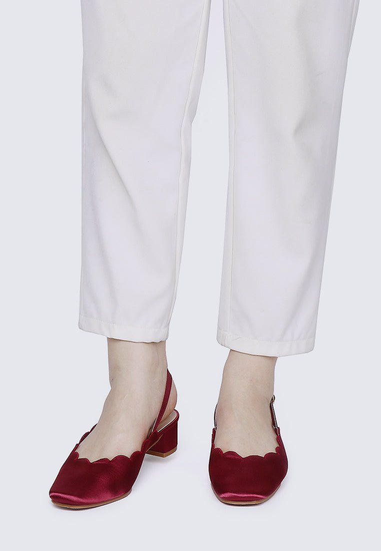 Lizzy Comfy Heels In MaroonShoes - myballerine