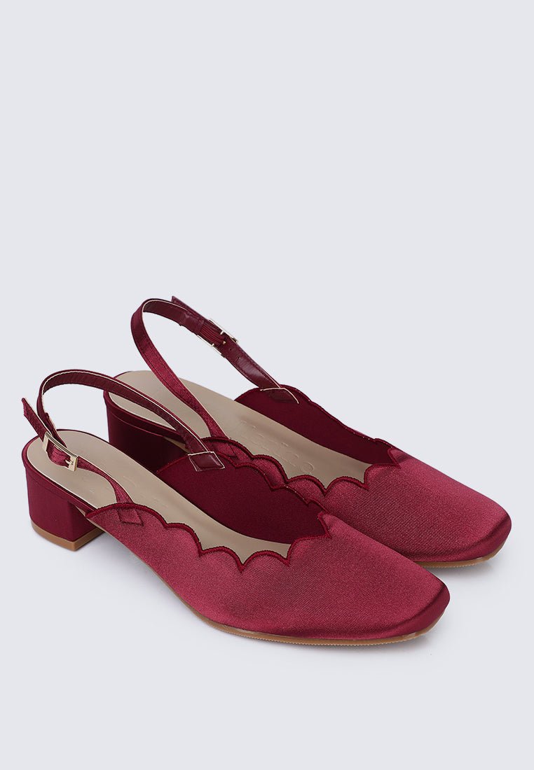 Lizzy Comfy Heels In MaroonShoes - myballerine