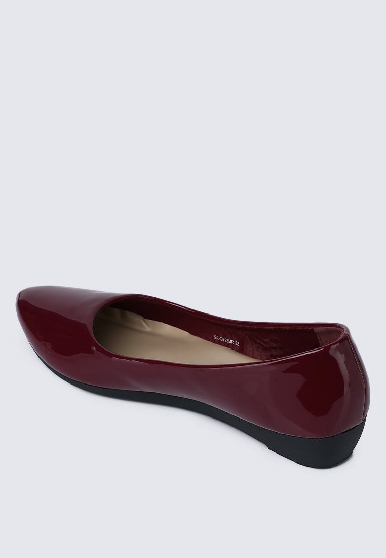 Lunna Comfy Ballerina In MaroonShoes - myballerine