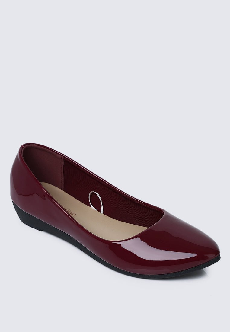 Lunna Comfy Ballerina In MaroonShoes - myballerine