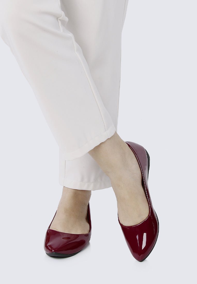 Lunna Comfy Ballerina In MaroonShoes - myballerine