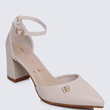 Mandy WideFit Comfy Heels In BeigeShoes - myballerine