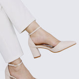 Mandy WideFit Comfy Heels In BeigeShoes - myballerine