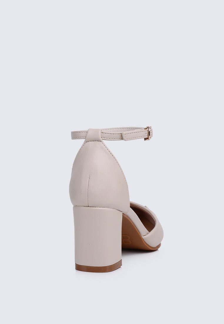 Mandy WideFit Comfy Heels In BeigeShoes - myballerine
