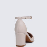 Mandy WideFit Comfy Heels In BeigeShoes - myballerine