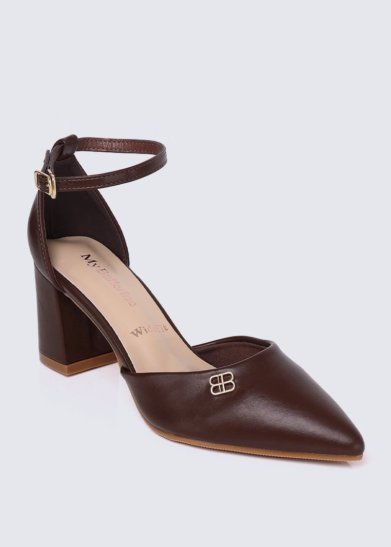 Mandy WideFit Comfy Heels In EspressoShoes - myballerine