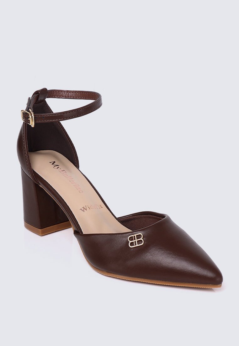 Mandy WideFit Comfy Heels In EspressoShoes - myballerine