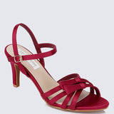 Melissa Comfy Heels In Maroon - myballerine