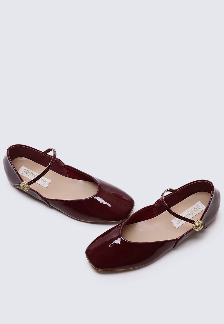 Pétale De Rose Comfy Ballerina In MaroonShoes - myballerine