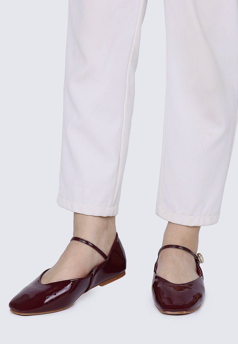 Pétale De Rose Comfy Ballerina In MaroonShoes - myballerine