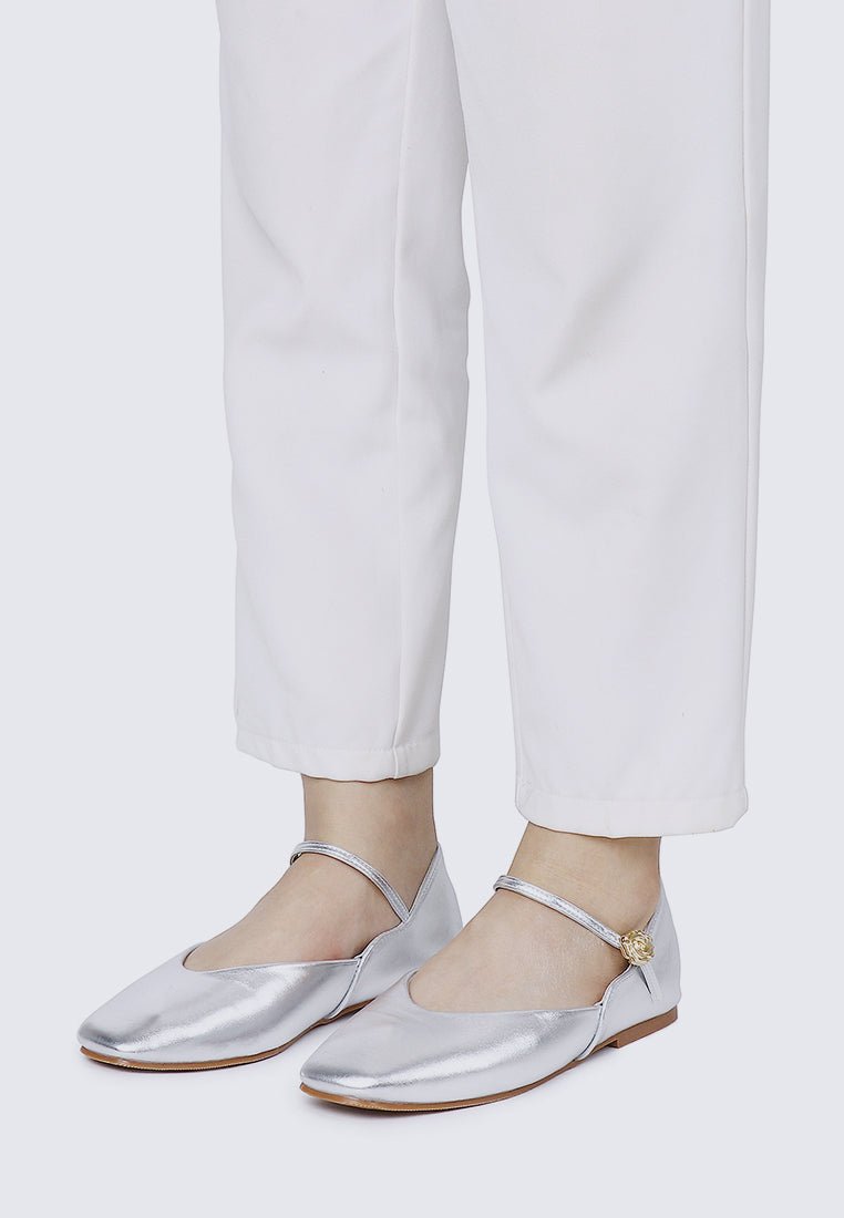 Pétale De Rose Comfy Ballerina In SilverShoes - myballerine