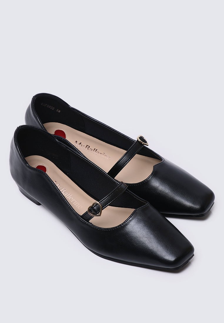 Romans' Cupid Comfy Ballerina In BlackShoes - myballerine