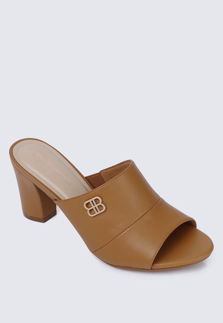Sara Comfy Heels In BrownShoes - myballerine