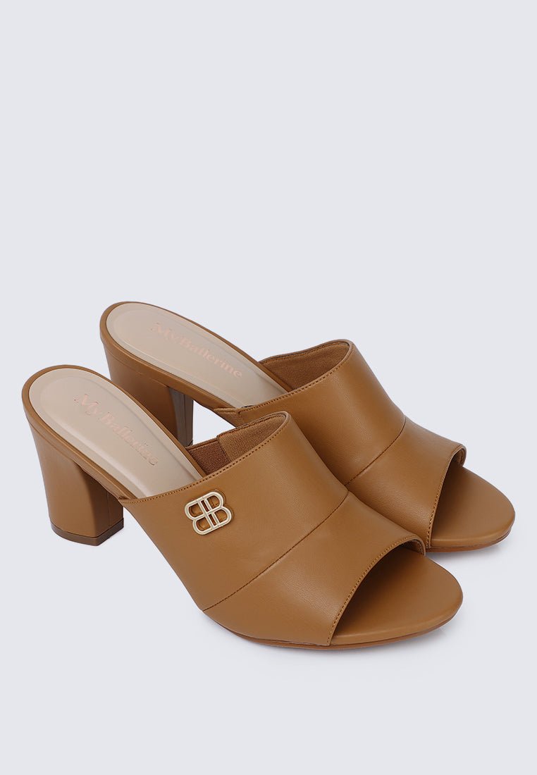 Sara Comfy Heels In BrownShoes - myballerine