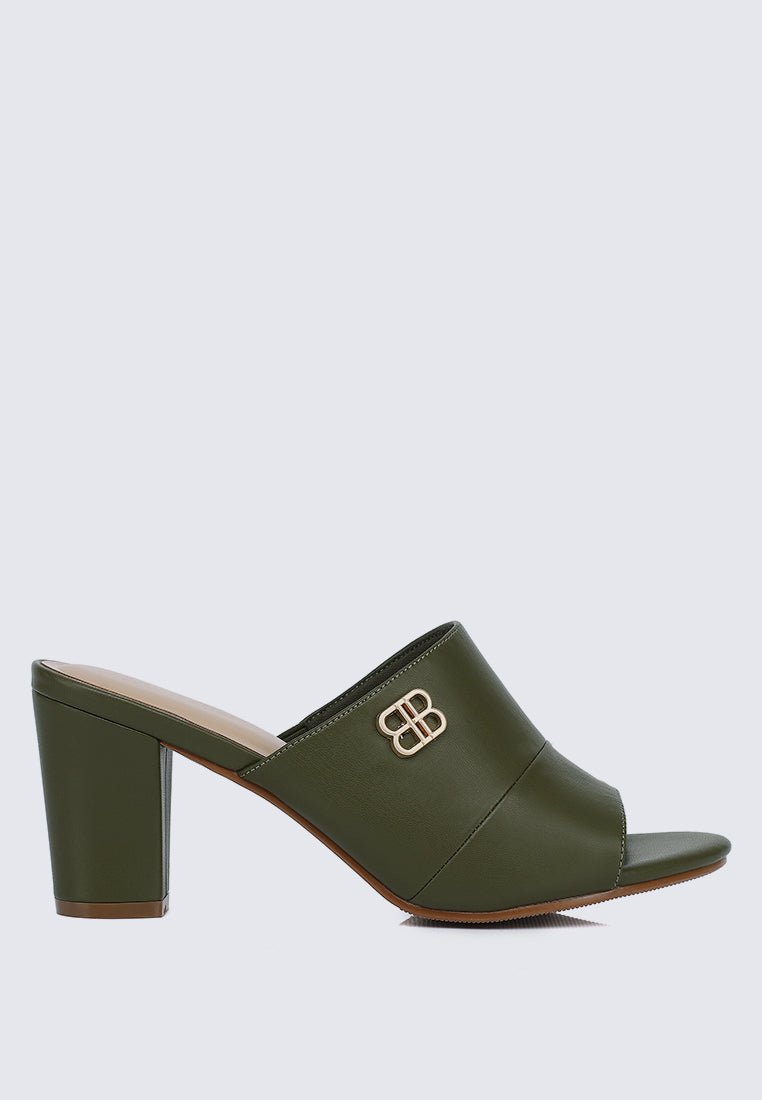 Sara Comfy Heels In OliveShoes - myballerine