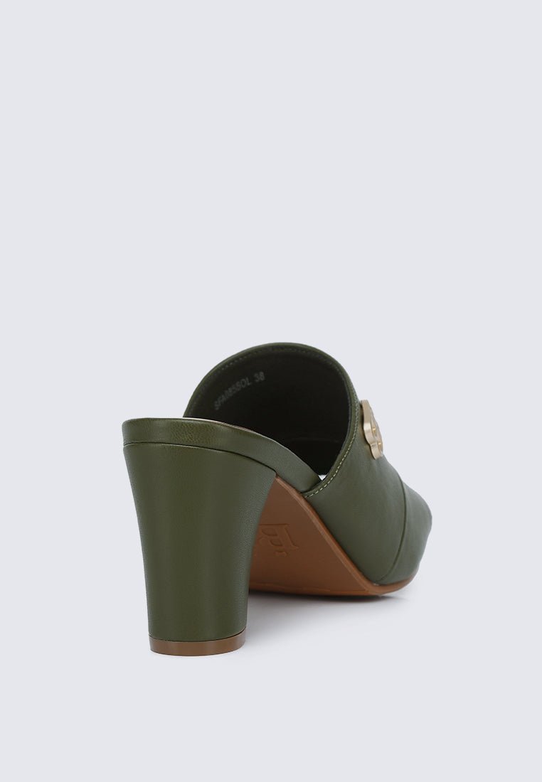 Sara Comfy Heels In OliveShoes - myballerine