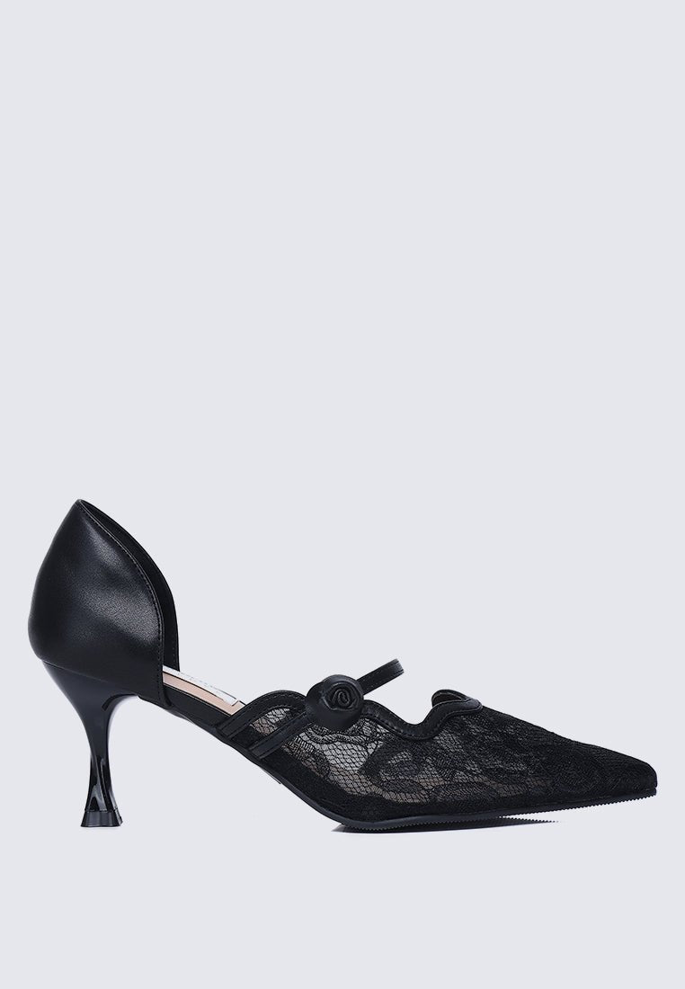 Timeless Blossoms Comfy Pumps In BlackShoes - myballerine