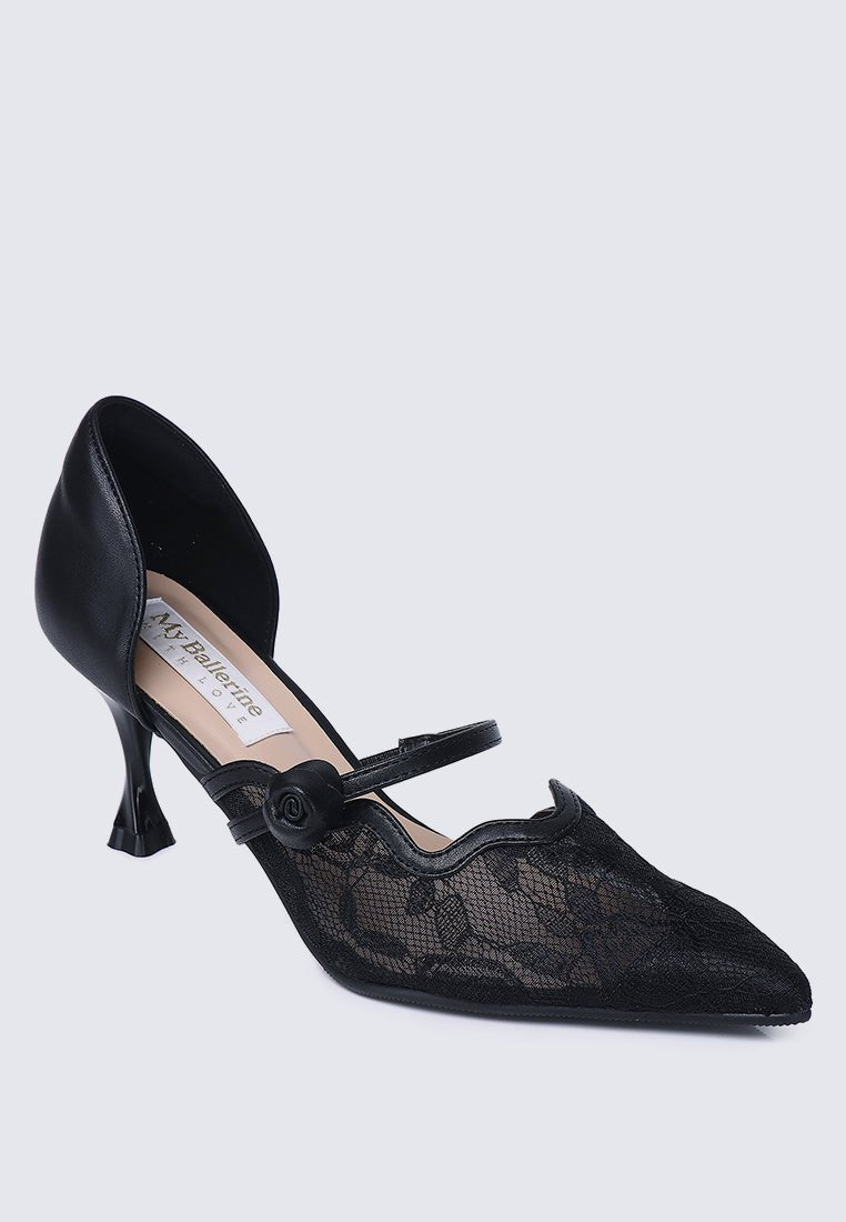 Timeless Blossoms Comfy Pumps In BlackShoes - myballerine