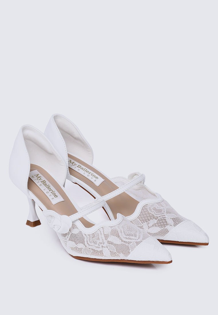 Timeless Blossoms Comfy Pumps In IvoryShoes - myballerine