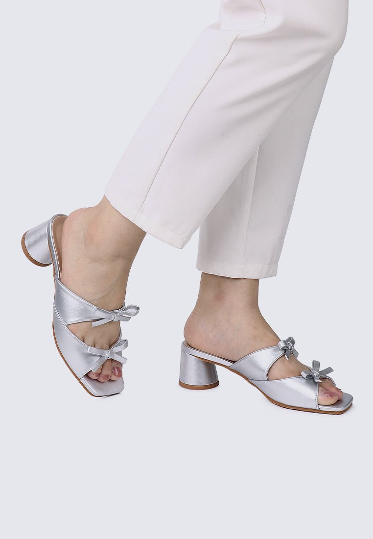 Venus Comfy Heels In SilverShoes - myballerine