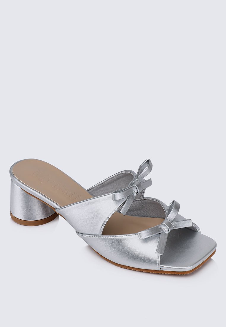 Venus Comfy Heels In SilverShoes - myballerine