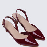 Vicky Comfy Heels In BurgundyShoes - myballerine