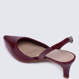 Vicky Comfy Heels In BurgundyShoes - myballerine