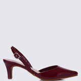 Vicky Comfy Heels In BurgundyShoes - myballerine