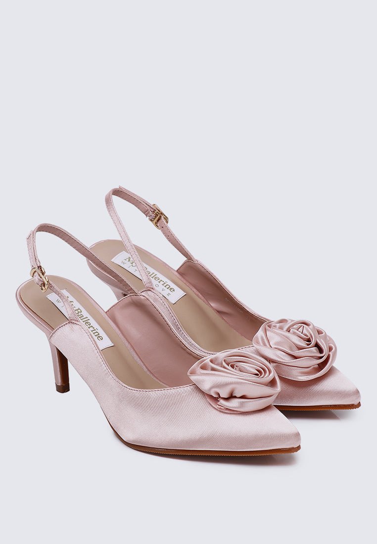 Whispers Of Petals Comfy Heels In Dusty PinkShoes - myballerine