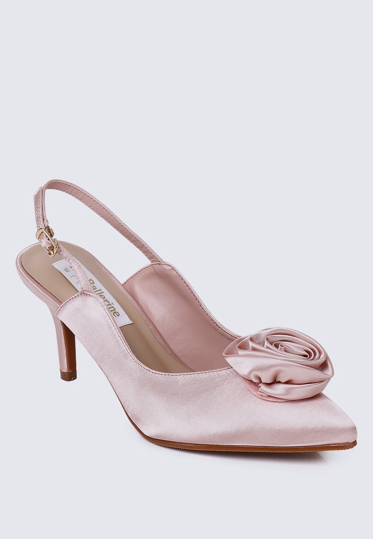 Whispers Of Petals Comfy Heels In Dusty Pink Shoes myballerine