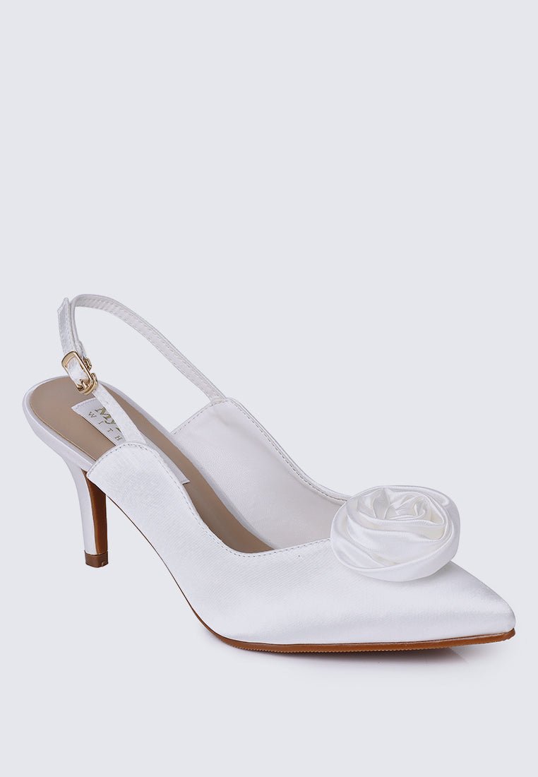 Whispers Of Petals Comfy Heels In WhiteShoes - myballerine