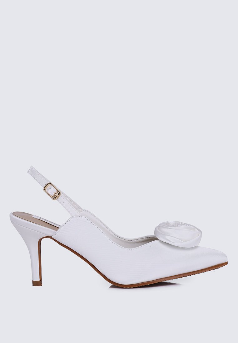 Whispers Of Petals Comfy Heels In WhiteShoes - myballerine