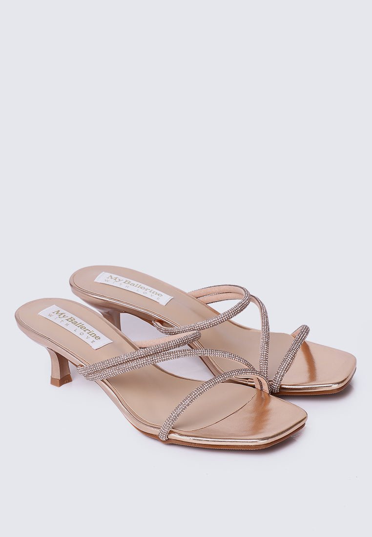 Zizura Comfy Heels In Rose GoldShoes - myballerine
