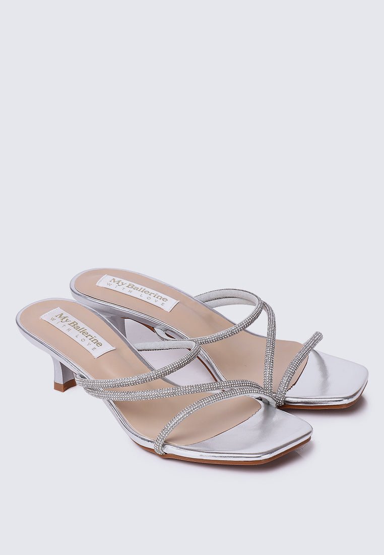 Zizura Comfy Heels In SilverShoes - myballerine