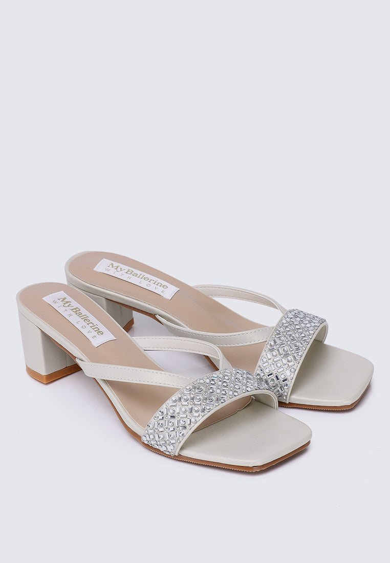 Zofi Comfy Heels In PearlShoes - myballerine