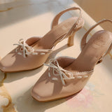 Maison Comfy Heels In Nude