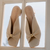 Mabelle Comfy Sandals In Almond