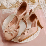 Lovella Comfy Heels In Nude Pink