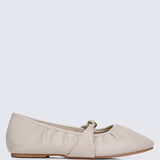 Rowena Comfy Ballerina In Almond