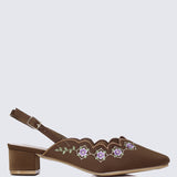 Anastasia Comfy Heels In Coffee