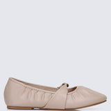 Rowena Comfy Ballerina In Tan