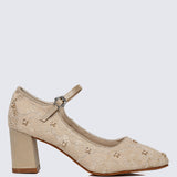 Candrea Comfy Heels In Nude