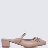 Cocoa Crème Comfy Heels In Nude