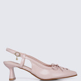 Mirabelle Comfy Heels In Nude Pink